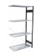 Fachbodenregal Stecksystem, Anbauregal, einseitig nutzbar, H1800xB1000xT800 mm, 4 Fachböden, Fachlast 150 kg, schwarz / verzinkt