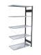 Fachbodenregal Stecksystem, Anbauregal, einseitig nutzbar, H2000xB1300xT400 mm, 5 Fachböden, Fachlast 150 kg, schwarz / verzinkt