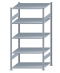 Fachbodenregal Stecksystem, Grundregal, beidseitig nutzbar, H2000xB1000xT800, 5 Fachböden, Fachlast 150kg, sendzimirverzinkt