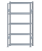Fachbodenregal Stecksystem, Grundregal, beidseitig nutzbar, H2000xB1000xT300, 5 Fachböden, Fachlast 85kg, sendzimirverzinkt