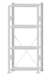 Fachbodenregal Stecksystem, Grundregal, einseitig nutzbar, H1800xB750xT300, 4 Fachböden, Fachlast 85kg, RAL 7035 lichtgrau