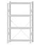 Fachbodenregal Stecksystem, Grundregal, einseitig nutzbar, H1800xB1000xT300, 4 Fachböden, Fachlast 85kg, RAL 7035 lichtgrau