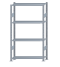 Fachbodenregal Stecksystem, Grundregal, beidseitig nutzbar, H1800xB1000xT300, 4 Fachböden, Fachlast 150kg, sendzimirverzinkt