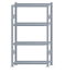 Fachbodenregal Stecksystem, Grundregal, beidseitig nutzbar, H1800xB1000xT300, 4 Fachböden, Fachlast 250kg, sendzimirverzinkt