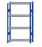 Fachbodenregal Stecksystem, Grundregal, beidseitig nutzbar, H1800xB1000xT300, 4 Fachböden, Fachlast 250kg, RAL 5010 enzianblau / verzinkt