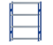 Fachbodenregal Stecksystem, Grundregal, beidseitig nutzbar, H1800xB1300xT300, 4 Fachböden, Fachlast 85kg, RAL 5010 enzianblau / verzinkt