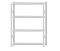 Fachbodenregal Stecksystem, Grundregal, beidseitig nutzbar, H1800xB1300xT300, 4 Fachböden, Fachlast 85kg, RAL 7035 lichtgrau