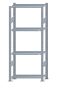 Fachbodenregal Stecksystem, Grundregal, beidseitig nutzbar, H1800xB750xT350, 4 Fachböden, Fachlast 85kg, sendzimirverzinkt