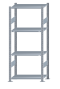 Fachbodenregal Stecksystem, Grundregal, beidseitig nutzbar, H1800xB750xT400, 4 Fachböden, Fachlast 150kg, sendzimirverzinkt