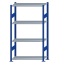 Fachbodenregal Stecksystem, Grundregal, beidseitig nutzbar, H1800xB1000xT400, 4 Fachböden, Fachlast 150kg, RAL 5010 enzianblau / verzinkt