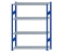 Fachbodenregal Stecksystem, Grundregal, beidseitig nutzbar, H1800xB1300xT400, 4 Fachböden, Fachlast 150kg, RAL 5010 enzianblau / verzinkt