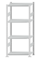 Fachbodenregal Stecksystem, Grundregal, beidseitig nutzbar, H1800xB750xT400, 4 Fachböden, Fachlast 250kg, RAL 7035 lichtgrau