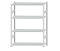Fachbodenregal Stecksystem, Grundregal, beidseitig nutzbar, H1800xB1300xT400, 4 Fachböden, Fachlast 250kg, RAL 7035 lichtgrau