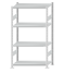 Fachbodenregal Stecksystem, Grundregal, beidseitig nutzbar, H1800xB1000xT500, 4 Fachböden, Fachlast 250kg, RAL 7035 lichtgrau