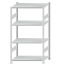 Fachbodenregal Stecksystem, Grundregal, beidseitig nutzbar, H1800xB1000xT600, 4 Fachböden, Fachlast 250kg, RAL 7035 lichtgrau