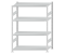 Fachbodenregal Stecksystem, Grundregal, beidseitig nutzbar, H1800xB1300xT600, 4 Fachböden, Fachlast 250kg, RAL 7035 lichtgrau