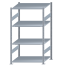Fachbodenregal Stecksystem, Grundregal, beidseitig nutzbar, H1800xB1000xT800, 4 Fachböden, Fachlast 150kg, sendzimirverzinkt