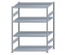 Fachbodenregal Stecksystem, Grundregal, beidseitig nutzbar, H1800xB1300xT800, 4 Fachböden, Fachlast 250kg, sendzimirverzinkt