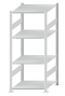 Fachbodenregal Stecksystem, Grundregal, beidseitig nutzbar, H1800xB750xT800, 4 Fachböden, Fachlast 150kg, RAL 7035 lichtgrau