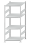 Fachbodenregal Stecksystem, Grundregal, beidseitig nutzbar, H1800xB750xT800, 4 Fachböden, Fachlast 250kg, RAL 7035 lichtgrau
