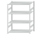Fachbodenregal Stecksystem, Grundregal, beidseitig nutzbar, H1800xB1300xT800, 4 Fachböden, Fachlast 150kg, RAL 7035 lichtgrau