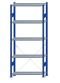 Fachbodenregal Stecksystem, Grundregal, einseitig nutzbar, H2300xB1000xT300, 5 Fachböden, Fachlast 250kg, RAL 5010 enzianblau / verzinkt