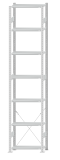 Fachbodenregal Stecksystem, Grundregal, einseitig nutzbar, H3500xB750xT300, 7 Fachböden, Fachlast 150kg, RAL 7035 lichtgrau