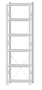 Fachbodenregal Stecksystem, Grundregal, einseitig nutzbar, H2750xB750xT300, 6 Fachböden, Fachlast 250kg, RAL 7035 lichtgrau