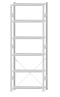 Fachbodenregal Stecksystem, Grundregal, einseitig nutzbar, H2750xB1000xT300, 6 Fachböden, Fachlast 150kg, RAL 7035 lichtgrau