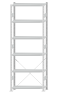 Fachbodenregal Stecksystem, Grundregal, einseitig nutzbar, H2750xB1000xT300, 6 Fachböden, Fachlast 250kg, RAL 7035 lichtgrau