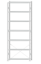 Fachbodenregal Stecksystem, Grundregal, einseitig nutzbar, H3500xB1300xT300, 7 Fachböden, Fachlast 85kg, RAL 7035 lichtgrau