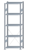 Fachbodenregal Stecksystem, Grundregal, einseitig nutzbar, H2300xB750xT400, 5 Fachböden, Fachlast 150kg, sendzimirverzinkt