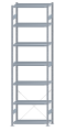 Fachbodenregal Stecksystem, Grundregal, einseitig nutzbar, H3500xB1000xT400, 7 Fachböden, Fachlast 250kg, sendzimirverzinkt
