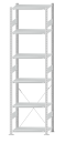 Fachbodenregal Stecksystem, Grundregal, einseitig nutzbar, H2750xB750xT400, 6 Fachböden, Fachlast 150kg, RAL 7035 lichtgrau