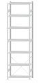 Fachbodenregal Stecksystem, Grundregal, einseitig nutzbar, H3500xB1000xT400, 7 Fachböden, Fachlast 85kg, RAL 7035 lichtgrau