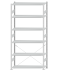 Fachbodenregal Stecksystem, Grundregal, einseitig nutzbar, H2750xB1300xT400, 6 Fachböden, Fachlast 250kg, RAL 7035 lichtgrau