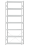 Fachbodenregal Stecksystem, Grundregal, einseitig nutzbar, H3500xB1300xT400, 7 Fachböden, Fachlast 250kg, RAL 7035 lichtgrau