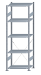 Fachbodenregal Stecksystem, Grundregal, einseitig nutzbar, H2300xB750xT500, 5 Fachböden, Fachlast 150kg, sendzimirverzinkt