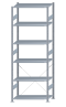 Fachbodenregal Stecksystem, Grundregal, einseitig nutzbar, H2750xB1000xT500, 6 Fachböden, Fachlast 150kg, sendzimirverzinkt