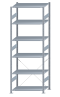 Fachbodenregal Stecksystem, Grundregal, einseitig nutzbar, H2750xB1000xT600, 6 Fachböden, Fachlast 150kg, sendzimirverzinkt