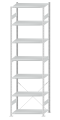 Fachbodenregal Stecksystem, Grundregal, einseitig nutzbar, H3500xB1000xT600, 7 Fachböden, Fachlast 85kg, RAL 7035 lichtgrau
