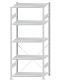 Fachbodenregal Stecksystem, Grundregal, einseitig nutzbar, H2300xB1000xT600, 5 Fachböden, Fachlast 150kg, RAL 7035 lichtgrau