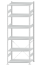 Fachbodenregal Stecksystem, Grundregal, einseitig nutzbar, H2750xB1000xT600, 6 Fachböden, Fachlast 330kg, RAL 7035 lichtgrau