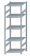 Fachbodenregal Stecksystem, Grundregal, einseitig nutzbar, H2300xB750xT800, 5 Fachböden, Fachlast 150kg, sendzimirverzinkt