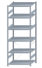Fachbodenregal Stecksystem, Grundregal, einseitig nutzbar, H2750xB1000xT800, 6 Fachböden, Fachlast 330kg, sendzimirverzinkt