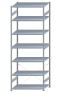 Fachbodenregal Stecksystem, Grundregal, einseitig nutzbar, H3500xB1300xT800, 7 Fachböden, Fachlast 250kg, sendzimirverzinkt