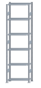 Fachbodenregal Stecksystem, Grundregal, beidseitig nutzbar, H2750xB750xT300, 6 Fachböden, Fachlast 85kg, sendzimirverzinkt
