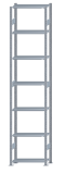 Fachbodenregal Stecksystem, Grundregal, beidseitig nutzbar, H3500xB750xT300, 7 Fachböden, Fachlast 150kg, sendzimirverzinkt