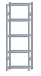 Fachbodenregal Stecksystem, Grundregal, beidseitig nutzbar, H2300xB750xT300, 5 Fachböden, Fachlast 250kg, sendzimirverzinkt