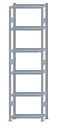 Fachbodenregal Stecksystem, Grundregal, beidseitig nutzbar, H2750xB750xT300, 6 Fachböden, Fachlast 250kg, sendzimirverzinkt
